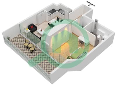 Binghatti Starlight - 1 Bedroom Apartment Type 3 Floor plan