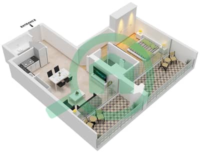 Binghatti Starlight - 1 Bedroom Apartment Type 8 Floor plan