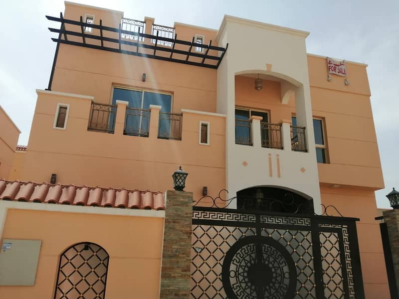 Villa for sale of the most luxurious villas in Ajman market European finishing Corner villa on two streets The third piece of Qar Street