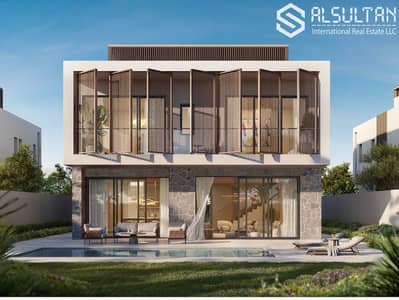 4 Bedroom Villa for Sale in Al Hudayriat Island, Abu Dhabi - Nawayef Homes Type 5 - Day - Back View. jpg