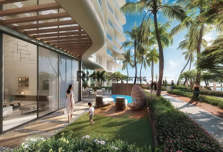6 garden apartment Dubai with private terrace plunge pool and landscaped outdoor living