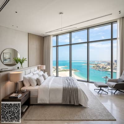 1 Schlafzimmer Wohnung zum Verkauf in Al Rumaila, Ajman - Amwaj_Tower_bedroom_with_sea_2K_20260920010159. jpeg