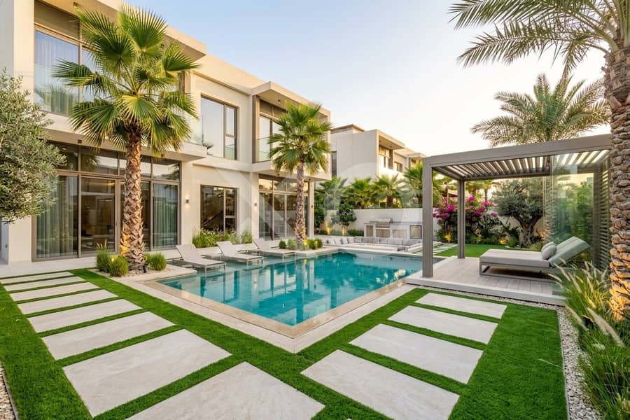 24 Virtually Staged — Luxury Backyard, Swimming Pool & Resort Garden