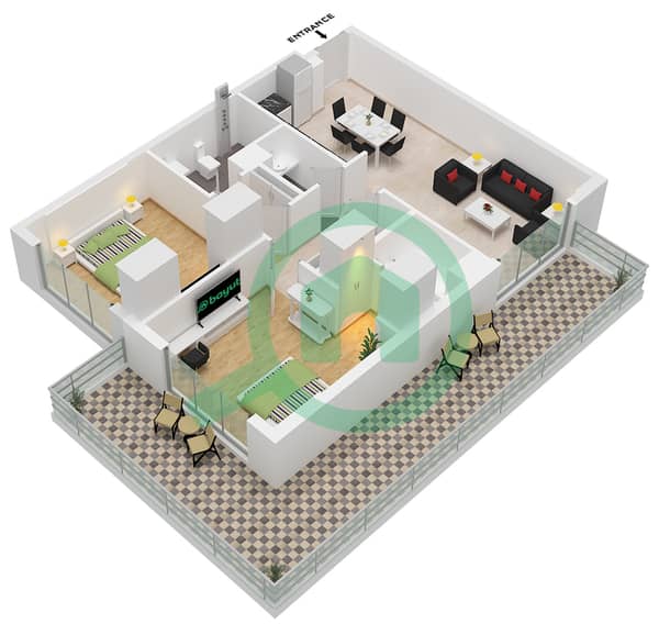 Type A Floor 2-14,17-22
Type B Floor 15 Type A Floor 2-14,17-22
Type B Floor 15