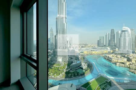 2 Bedroom Flat for Rent in Downtown Dubai, Dubai - High Floor | Burj And Fountain View | Unfurnished