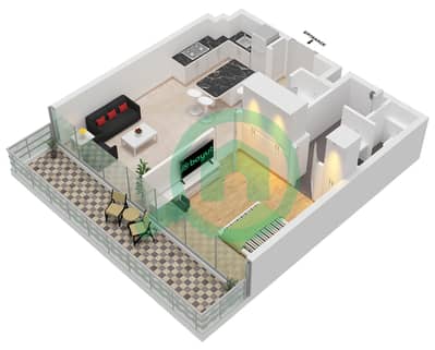 Beverly Grande - 1 Bedroom Apartment Type RISE Floor plan