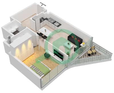 Beverly Grande - 1 Bedroom Apartment Type VISTA Floor plan