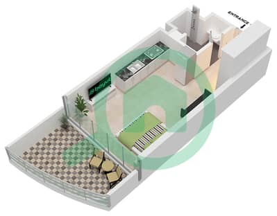 Chic Tower - Planimetria del piano di Monolocale Appartamento Tipo/unità 1 / UNIT 35 FLOOR 9,13