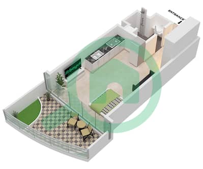 Chic Tower - Planimetria del piano di Monolocale Appartamento Tipo/unità 1 / UNIT 38 FLOOR 9,13