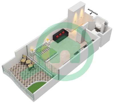 Chic Tower - Planimetria del piano di Monolocale Appartamento Tipo/unità 2 / UNIT 39 FLOOR 9,13