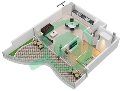 Chic Tower - Planimetria del piano di 1 Camera Appartamento Tipo/unità 3 / UNIT 7 FLOOR 7,11