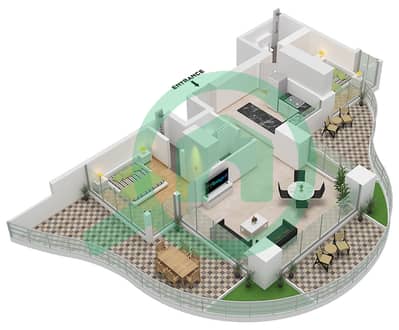 Chic Tower - Planimetria del piano di 2 Camere Appartamento Tipo/unità 3 / UNIT 46 FLOOR 7,11