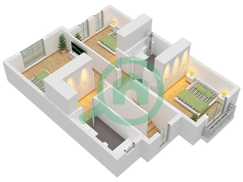 Toledo - 3 Bedroom Townhouse Type 3M Floor plan Floor First interactive3D