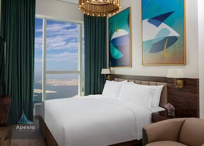 3 Camere Hotel Apartment in affitto a Dubai Media City, Dubai - VPVD_Superior-Seaview-3-Bedroom-Apartment_King-Bedroom. jpg