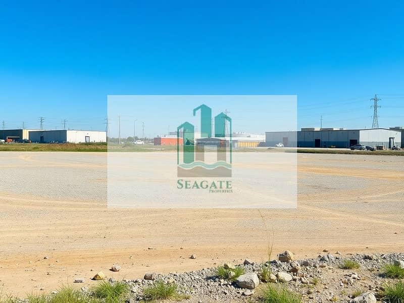 An_empty_industrial_plot_of_land_characterized_by_a_spacious_area_covered_with_dirt_and_gravel_prepared_for_future_construction. _In_the_background_several_nearby_industrial_buildings_and_warehouses_are_visible_under_. jpeg An_empty_industrial_plot_of_land_characterized_by_a_spacious_area_covered_with_dirt_and_gravel_prepared_for_future_construction. _In_the_background_several_nearby_industrial_buildings_and_warehouses_are_visible_under_. jpeg