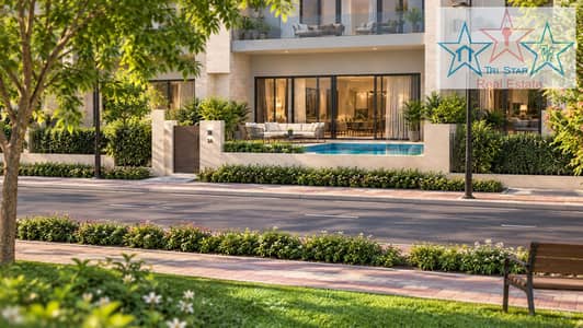 تاون هاوس 5 غرف نوم للايجار في قرية جميرا الدائرية، دبي - Modern Townhouse Among Lush Parkland. png