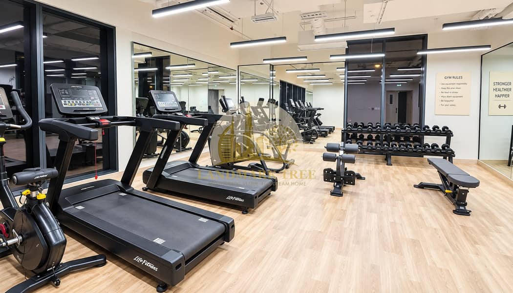 9 Modern Gym Interior with Treadmills and Weights. png