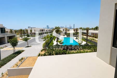 4 Slaapkamers Townhouse te Koop in Jebel Ali Village, Dubai - Sunlit Villa Community with Pool and Skyline. png 4 Slaapkamers Townhouse te Koop in Jebel Ali Village, Dubai - Sunlit Villa Community with Pool and Skyline. png