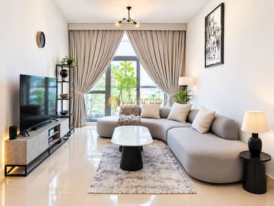 1 Schlafzimmer Wohnung zum Verkauf in Dubai Land Residence Complex (DLRC), Dubai - Bright Scandinavian Living Room with Warm Accents. jpeg