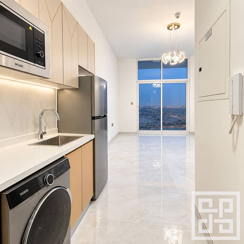 5 Modern Galley Kitchen at Dusk. png
