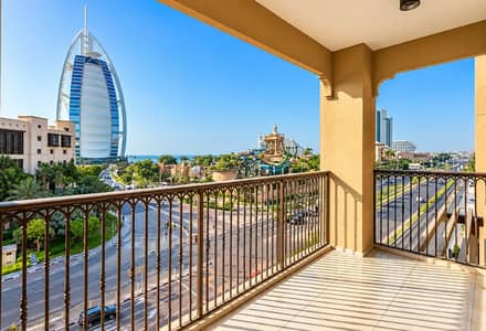 4 Bedroom Flat for Rent in Madinat Jumeirah Living, Dubai - Burj Al Arab View | Fully Furnished | 4 Bed + Maid