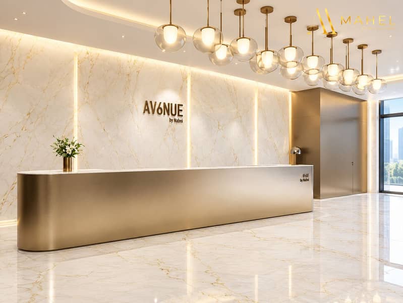 7 Luxury Marble Lobby with AV6NUE Branding. png