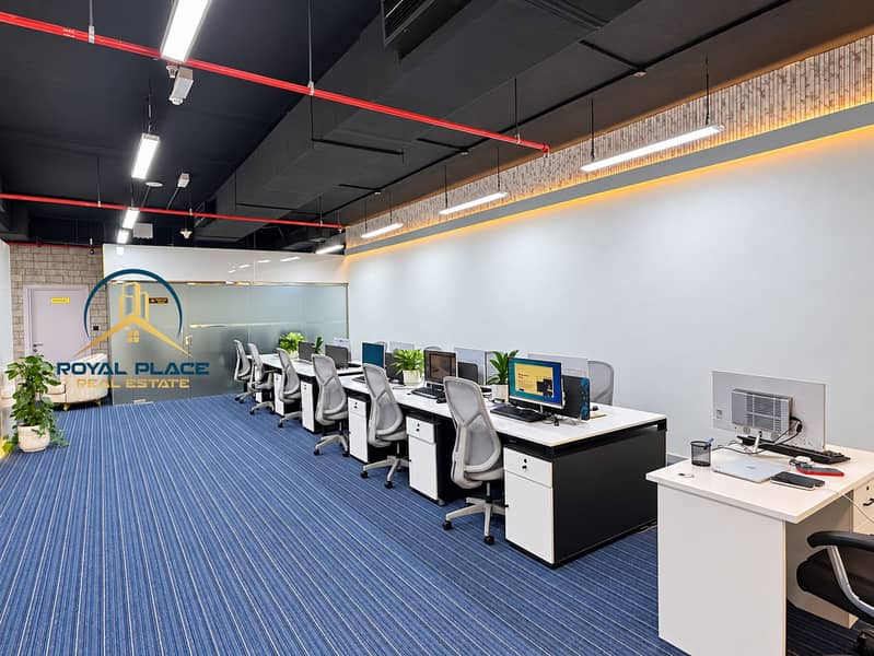 3 Bright furnished office with blue carpet. png