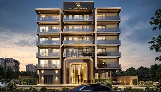 2 Bedroom Flat for Sale in International City Phase 2 (Warsan 4), Dubai - Vio Residency at Dusk. png 2 Bedroom Flat for Sale in International City Phase 2 (Warsan 4), Dubai - Vio Residency at Dusk. png