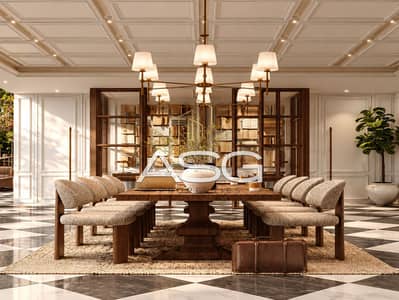 Monolocale in vendita a Dubai Land Residence Complex (DLRC), Dubai - Symmetrical Luxury Dining Library. png