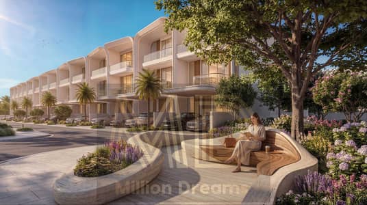 3 Bedroom Townhouse for Sale in Greenz by Danube, Dubai - Greenz_Exterior_18_Street View 3. png