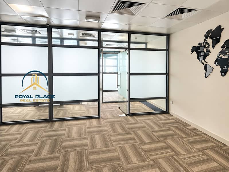 3 Empty Office with Frosted Glass Partition. png