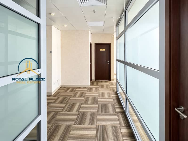 5 Empty Office Hallway with Frosted Glass. png