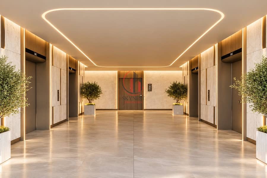 26 Modern Luxury Elevator Lobby with Warm Lighting. png