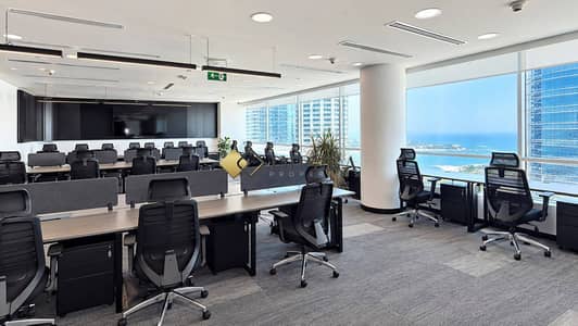 Office for Rent in Dubai Media City, Dubai - FURNISHED | NEWLY FITTED | SEA VIEW | DED Office for Rent in Dubai Media City, Dubai - FURNISHED | NEWLY FITTED | SEA VIEW | DED