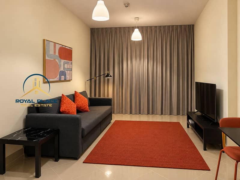 Warm Modern Living Room with Orange Accents. png Warm Modern Living Room with Orange Accents. png