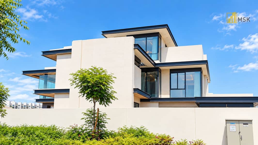 16 Modern Villa Framed by Lush Landscaping. png