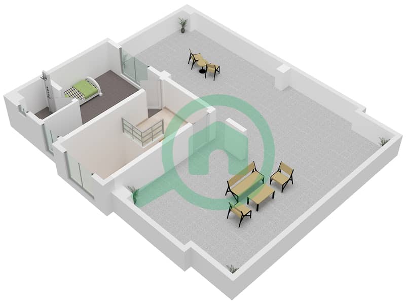 Floor Roof Al Helio 2 - Plano de planta de 4 habitaciones Villa Unidad 8105 Floor Roof interactive3D