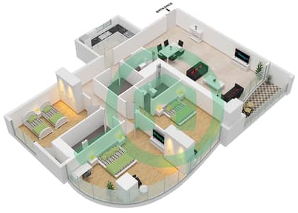 Shadow Tower - 3 Bedroom Apartment Type B Floor plan