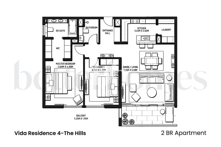 19 2 BR Vida Residence 4 Vida Residence The Hills NEWFLOORPLAN