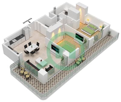 Clearpoint Building 3 - Grundriss für 2 Schlafzimmer Wohnung Typ/Einheit 3D / UNIT 11 FLOOR 1
