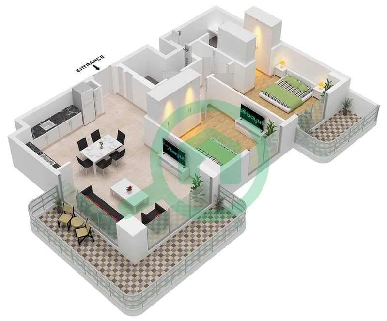 Type 3J Unit 5,17 Floor 2-5
Unit 1 Floor 6-10
Unit 13 Floor 6,7 Clearpoint Building 3 - Grundriss für 2 Schlafzimmer Wohnung Typ/Einheit 3J/UNIT 1,5,13,17 FLOOR 2 Type 3J Unit 5,17 Floor 2-5
Unit 1 Floor 6-10
Unit 13 Floor 6,7 interactive3D