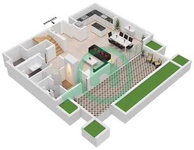 Clearpoint Building 3 - Grundriss für 3 Schlafzimmer Wohnung Typ/Einheit 1B / UNIT 2,4