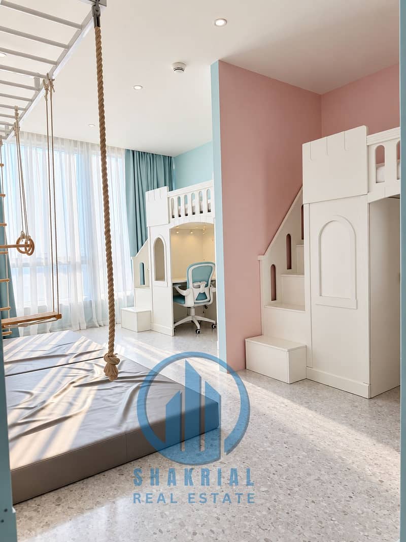 19 Bright Pastel Castle Playroom with Gym Area. png
