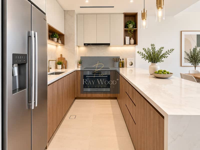 11 Warm Minimalist U-Shaped Kitchen. png