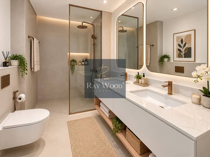 21 Warm Minimalist Spa Bathroom. png