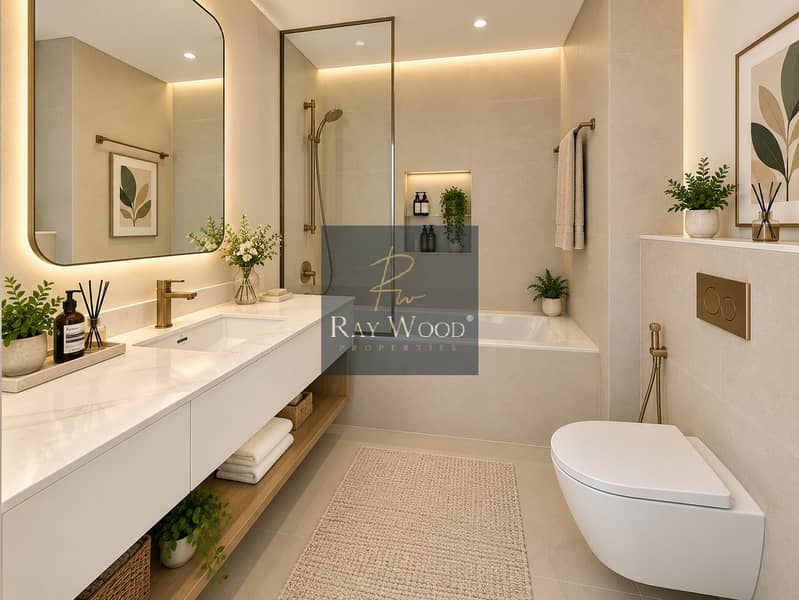 13 Warm Minimalist Spa Bathroom. png