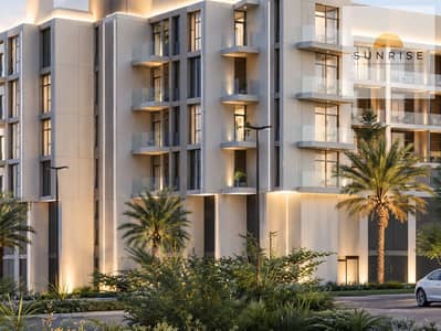 1 Schlafzimmer Wohnung zum Verkauf in Tilal City, Sharjah - Modern Apartment Complex at Golden Hour. png 1 Schlafzimmer Wohnung zum Verkauf in Tilal City, Sharjah - Modern Apartment Complex at Golden Hour. png