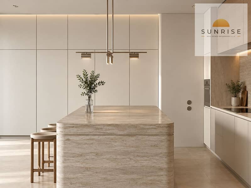 7 Warm Minimalist Travertine Kitchen. png