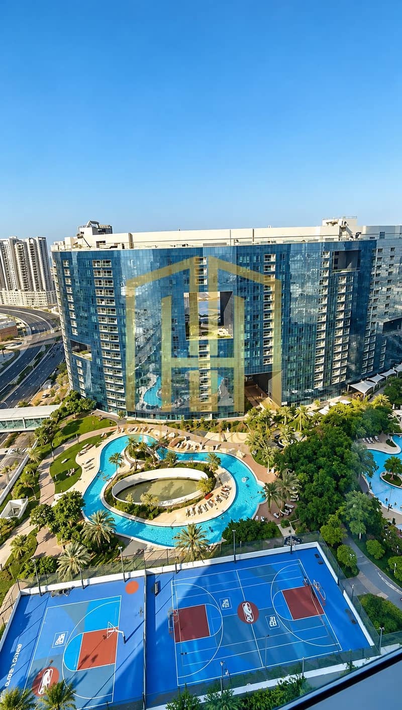 10 Sunlit Glass Towers and Pool Court. png