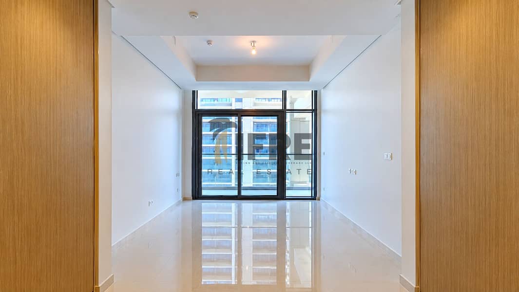 2 Symmetrical Modern Corridor with Glass Balcony Views. png